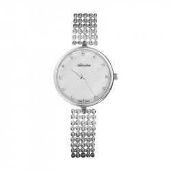 Ženski adriatica precious swarovski srebrni modni,elegantni ručni sat sa srebrnim metalnim kaišem ( a3731.514fq )