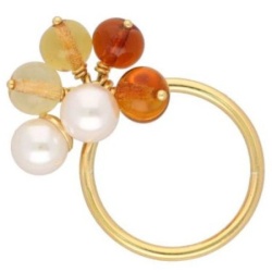 Ženski majorica algaida biserni gold prsten 6 mm ( 16695.01.1.r15 000.1 )