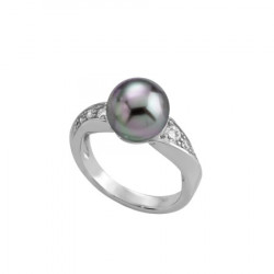 Ženski majorica ceres sivi srebrni biserni prsten sa kristalima 12mm 55 mm ( 12577.03.2 915.010.1 ) - Img 1