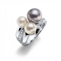 Ženski oliver weber basic pearl crystal prsten sa sivom swarovski perlom l ( 41126l ) - Img 1