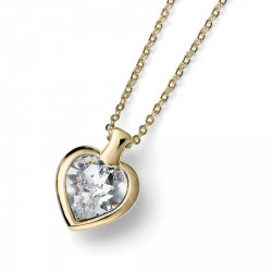 Ženski oliver weber heart small crystal zlatni lančić sa belim swarovski kristalnim priveskom ( 12158g.001 ) - Img 1