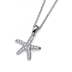 Ženski oliver weber starfish crystal lančić sa belim swarovski kristalnim priveskom ( 11897 )