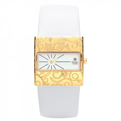 Ženski royal london vintage zlatni elegantni kvadratni ručni sat sa belim kaišem ( 21082-03 ) - Img 1