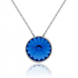 Ženski victoria cruz basic m sapphire lančić sa swarovski plavim kristalom ( a2809-08g )