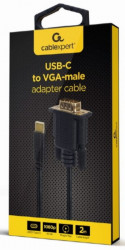 A-CM-VGAM-01 Gembird USB-C to VGA-M adapter, 2 m, black, blister - Img 2