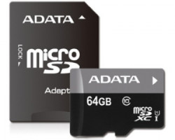 A-Data UHS-I MicroSDXC 64GB class 10 + adapter AUSDX64GUICL10-RA1 - Img 1
