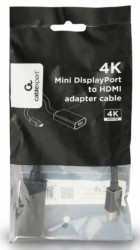 A-mDPM-HDMIF4K-01 Gembird 4K Mini DisplayPort to HDMI adapter cable, black - Img 2