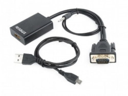 A-VGA-HDMI-01 Gembird VGA to HDMI and audio cable, single port, black WITH AUDIO - Img 4