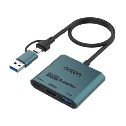 Adapter usb flash 3u2 usb-a + usb type-c na hdmi 4k 60hz + usb 3.2 + usb type-c 480mbps 30cm (otn-uca303) onten ( AD480 )