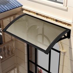 Alberg Nadstrešnica 150x100 cm leksan 5 mm bronzani sa crnim nosačem ( AGC-150100-BZBK )