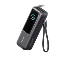 Anker 25000mAh, 165W, sa ugrađenim USB-C kablom na izvlačenje, Power Bank crni