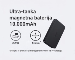 Anker MagGo 10000mAh, 15W, magnetno bežični power bank, crni
