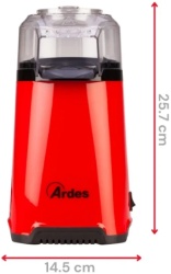Ardes ar1k05 aparat za kokice,1200 w, crveno/crna