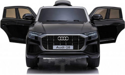 Audi Q8 Model 260 - Crni Licencirani auto na akumulator sa kožnim sedištem i mekim gumama - Img 3