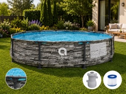 Avenli Stone Bazen Frame Plus sivi 305x76cm sa pumpom