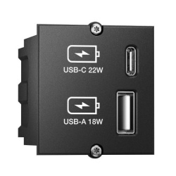 Bachmann USB ugradni modul USB A 18W /USB C 22W ,kabl GST18 0,2m ( 917.227 )