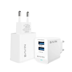 Bavin 2xUSB 2,4A +kabl Type C 1,0m punjač  bela ( 90002 )-7