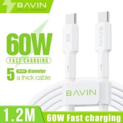 Bavin kabl 60W type C/ type C 1,2m bela ( 90107 ) - Img 5