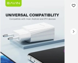 Bavin punjač 2.4A USB-A + kabl type-C bela ( 90027 )-1