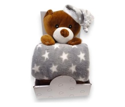 Bbo b200003 set igračka + ćebence sleeping bear - grey ( B200003-2 )