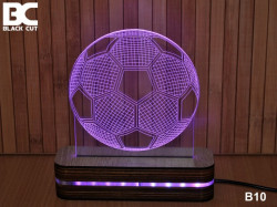 Black Cut 3D Lampa jednobojna - Fudbalska lopta ( B10 ) - Img 5