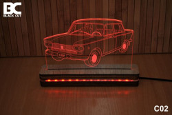 Black Cut 3D Lampa jednobojna - Lada ( C02 ) - Img 4