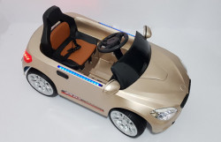 BMW 2 Auto na akumulator sa kožnim sedištem i mekim gumama - Zlatni - Img 4