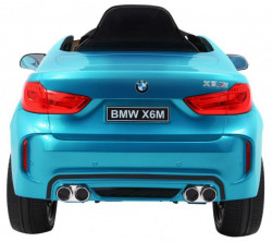 BMW X6 Licencirani model 229-1 Auto za decu sa kožnim sedištem i mekim gumama - Metalik plavi - Img 3