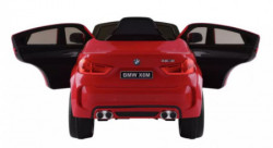 BMW X6 Licencirani model 229-1 Auto za decu sa kožnim sedištem i mekim gumama - Metalik crveni - Img 5