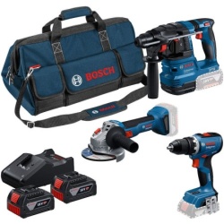 Bosch GSR 18V-65 + GBH 18V-22 + GWS 18V-8 + 2xGBA 18V 4.0Ah + torba, akumulatorski set alata ( 0615A50094 )