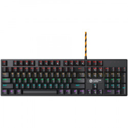 Canyon wired black mechanical keyboard with colorful lighting system104PCS rainbow backlight LED,also can custmized backlight,1.8M braided  - Img 1