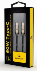 CC-USB2PD60-CMCM-1M Gembird USB 2.0 Type-C to Type-C cable (AM/CM), 60W, 1m - Img 2