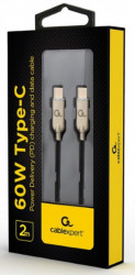 CC-USB2PD60-CMCM-2M Gembird USB 2.0 Type-C to Type-C cable (AM/CM), 60W, 2m - Img 1