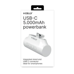 Celly Power Bank Compact od 5000mAh eksterna baterija u beloj boji ( PBC5000WH )-2