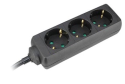 Commel produzni kabl 3 uticnice 16a 3500w crna 1,4m h05vv-f 3g1 ( c232-321 )