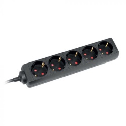 Commel produzni kabl 5 uticnice 16a 3500w crni 5m h05vv-f 3g1,5 ( c232-523 )
