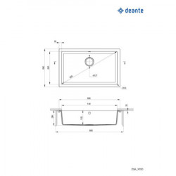 Deante sudopera corda undermount 80/wh zqa a10d - Img 2