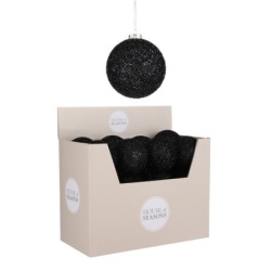 Dekordom novogodišnja dekoracija - hanging ball 10cm 1101104 - black - edl ( 041357 )