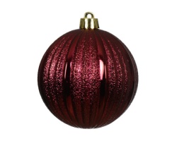 Dekordom novogodišnja dekoracija - hanging bauble set 6pcs 8cm 021044 - oxblood - kmg ( 043289 )-2