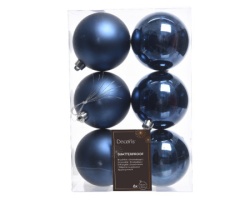 Dekordom novogodišnja dekoracija - hanging bauble set mix 6pcs 8cm 022156 - night blue - kmg ( 043296 )-2