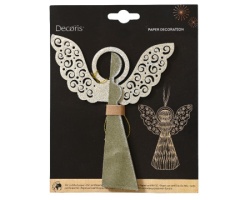 Dekordom novogodišnja dekoracija - hanging paper angel 15cm 709229 - green - kmg ( 043383 )-1