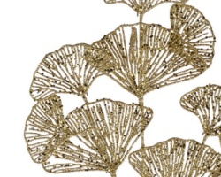 Dekordom novogodišnji cvet - glitter gingko leaf 25cm 515426 - gold - kmg ( 041136 )-2