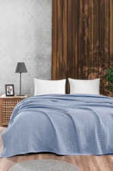 Dekordom Prekrivač pique vafel 160x230 - blue ( 024105 )