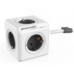 Designnest PowerCube Extended produžni kabl sa 5 utičnica, sivi ( 1300gy/deexpc )