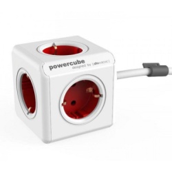 Designnest PowerCube Extended produžni kabl sa 5 utičnicnica, crveni ( 1307/deexpc )