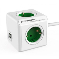Designnest PowerCube Extender produžni kabl sa 4 utičnice, zeleni ( 1402gn/deeupc )
