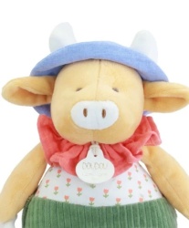 Doudou Plišana krava sa mazilicom 28cm ( DC4323 )-6