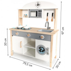 Eco toys drvena kuhinja xxl sa veš mašinom za decu ( TL89041 ) - Img 4