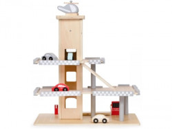 Eco Toys Velika drvena garaža sa parkingom i liftom + automobili ( W04B047B )