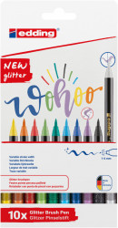 Edding brush flomasteri E-1340, 1-6 mm glitter set 1/10 sortirano ( 08L1340GQ10 ) - Img 1